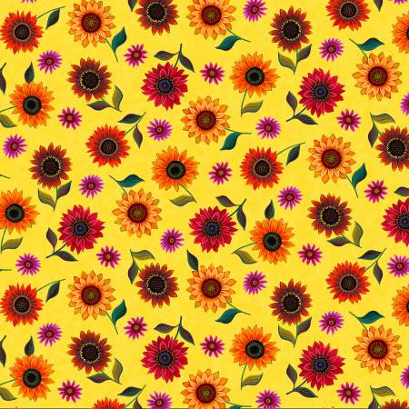 Sunflowers Small Flower Yellow | Fabric