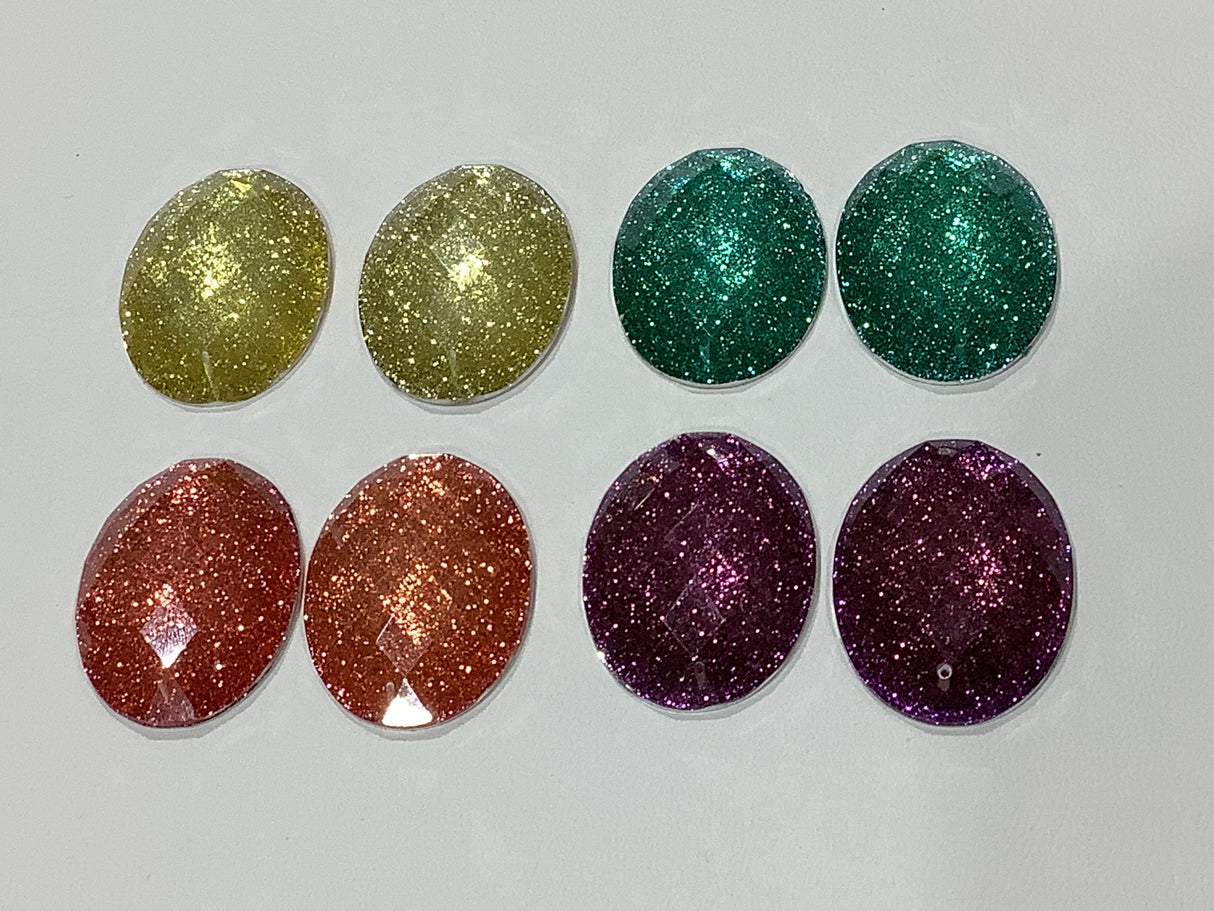 30x40mm Glitter Oval | 4 colors