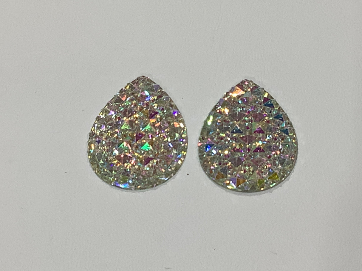 30x40mm Gummy Spike Tear Drop Crystal AB