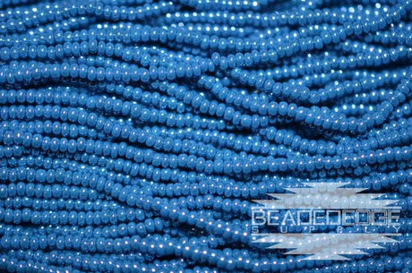24 grams Opaque Blue Denim Luster Czech 6/0 glass seed beads, size